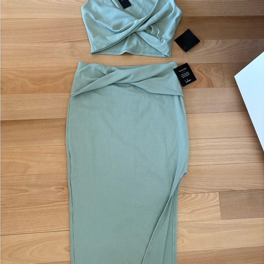Lulu's Mint Blue Skirt Set